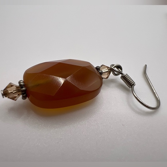 Carnelian Agate Dangling Earrings - Picture 3 of 3